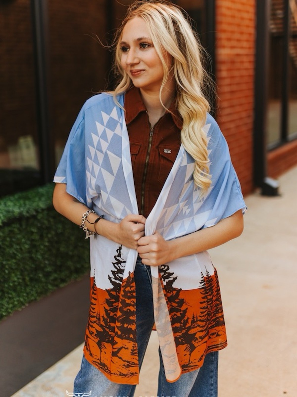 Lucky & Blessed Mountain Scene Kimono